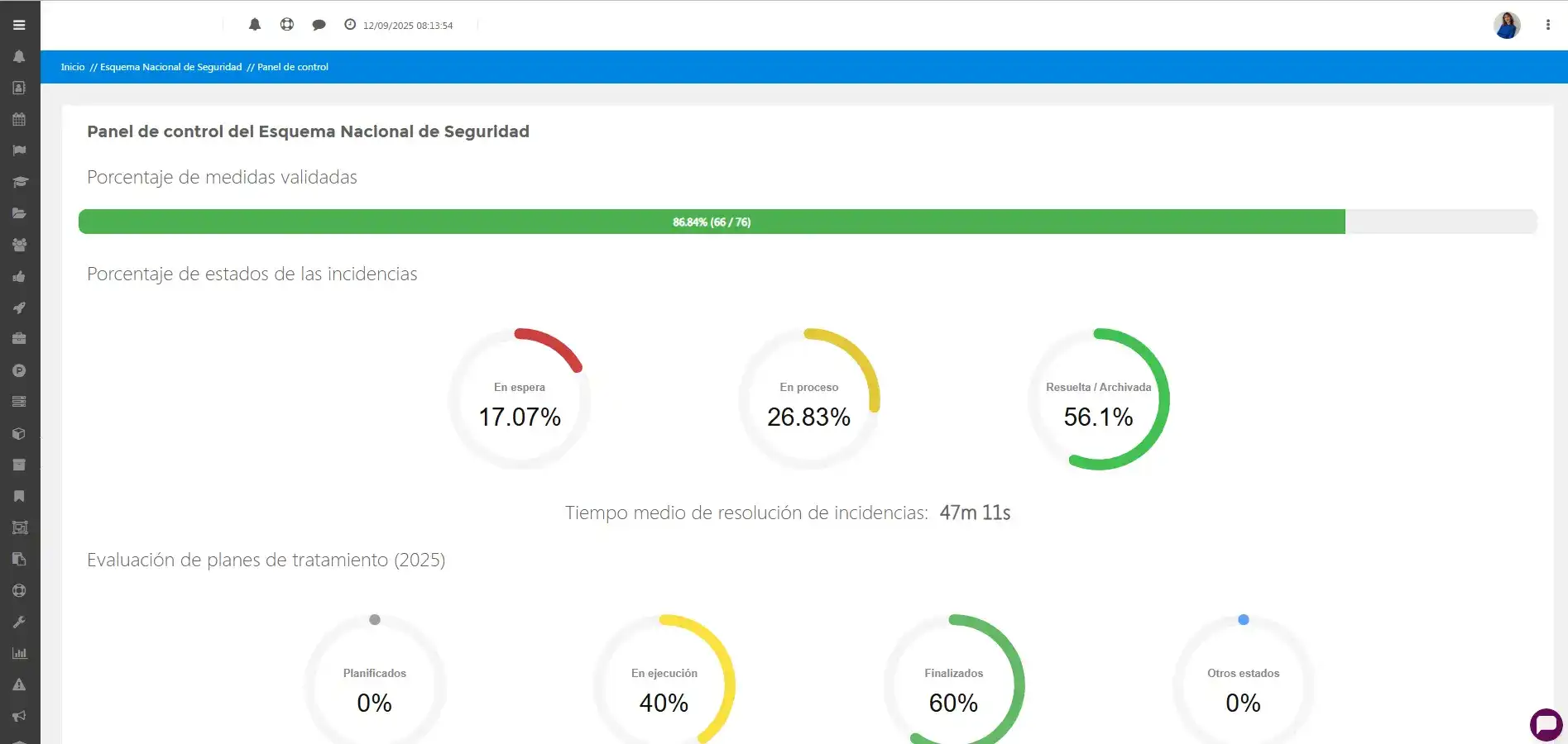 Interfaz del Centro de Operaciones de Seguridad SOC de TALIO